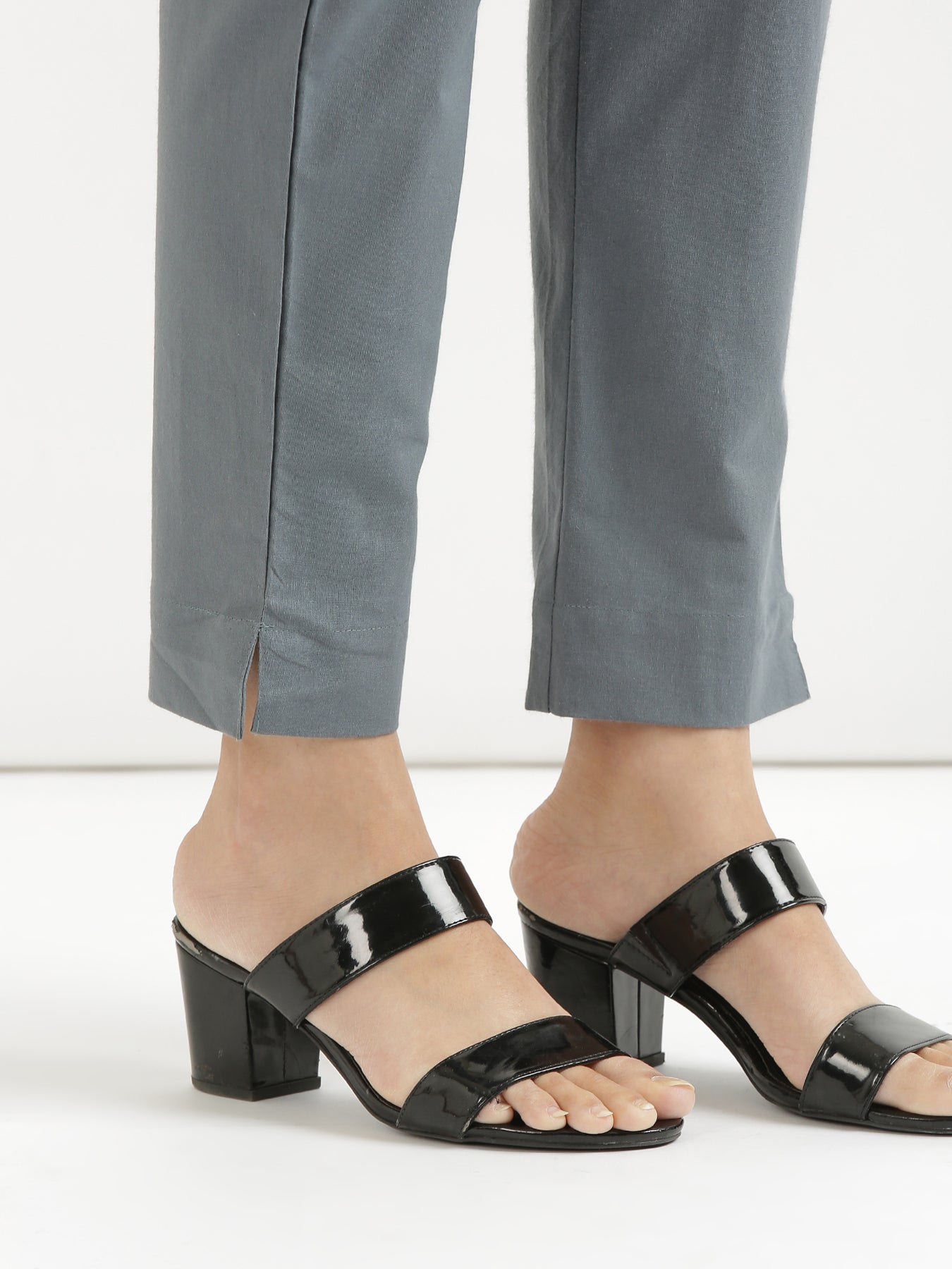 Vedora Classic: Cement Grey Cotton Pants for Streamlined Style