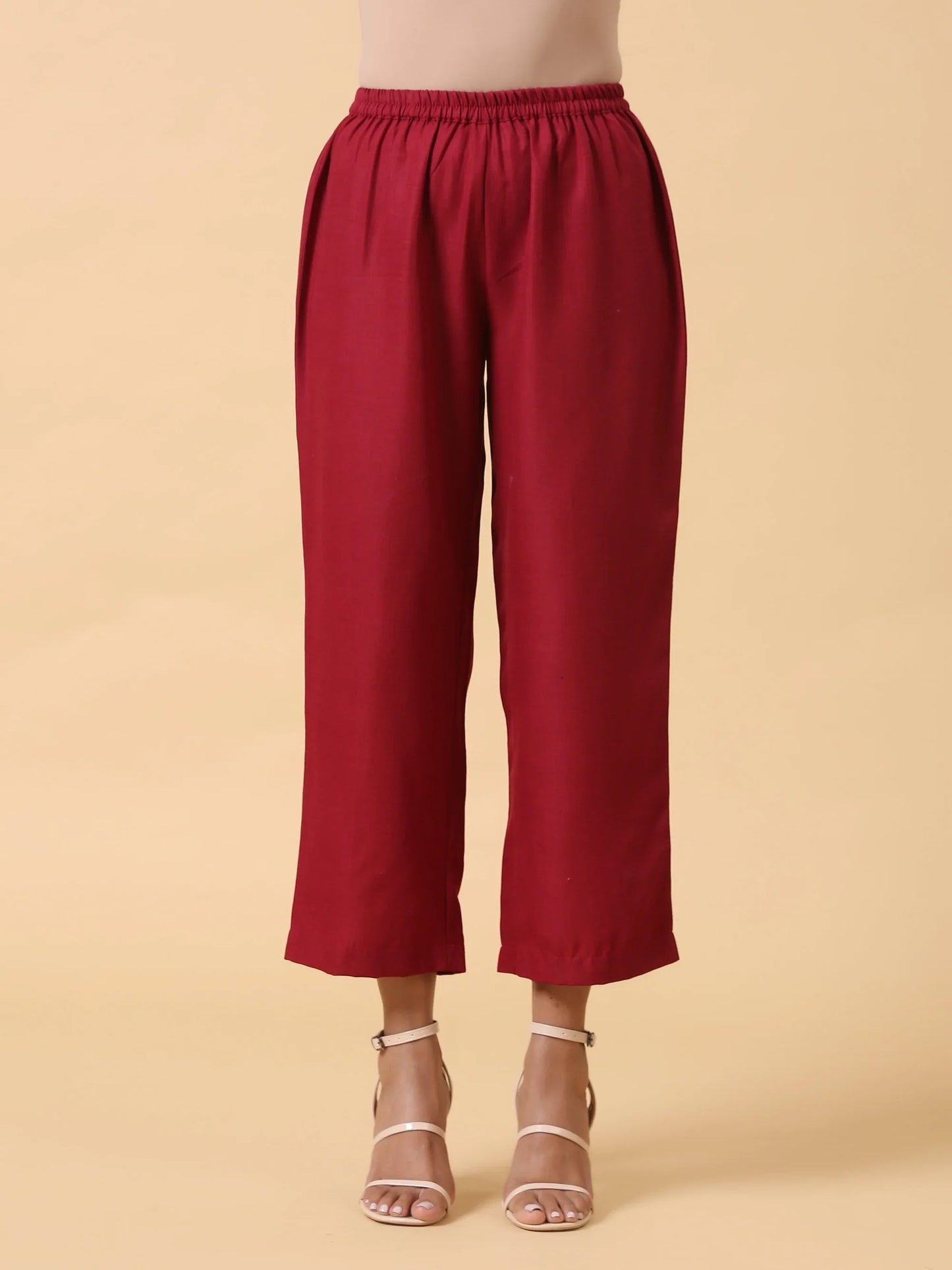 Basic V-Neck Flared Sleeveless Kurta Set with Pants