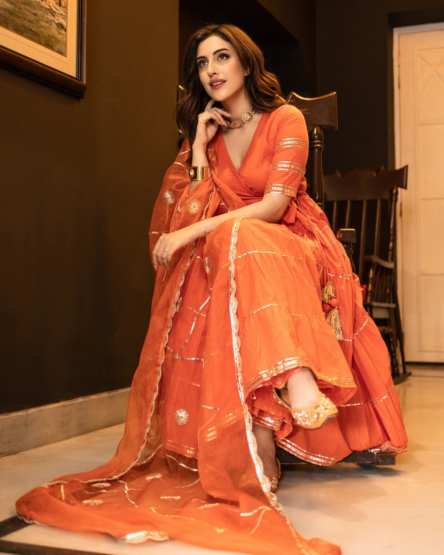 Radiant Gotapatti Tiered Suit Set