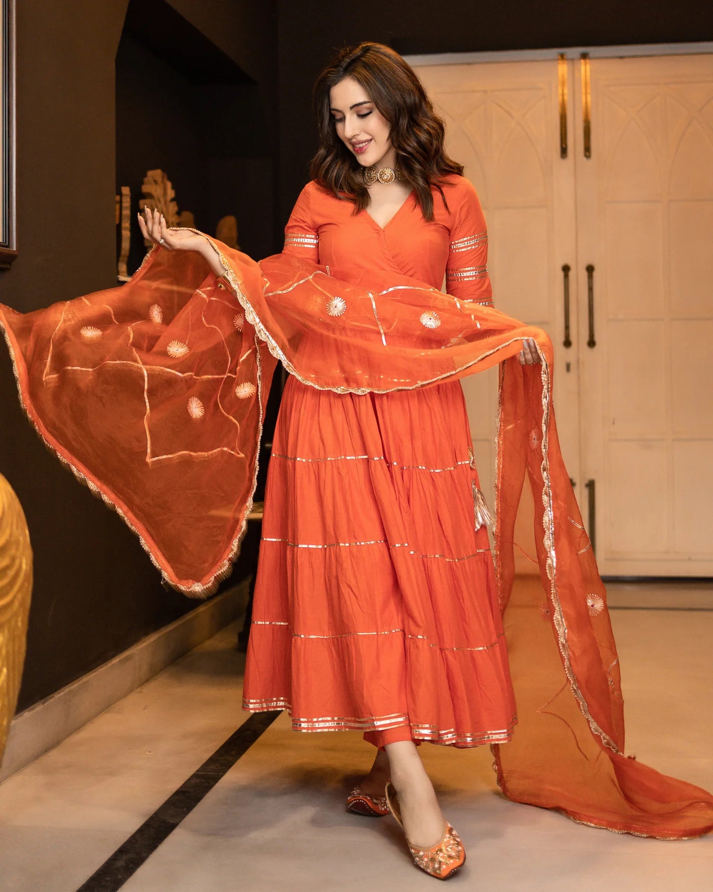 Radiant Gotapatti Tiered Suit Set