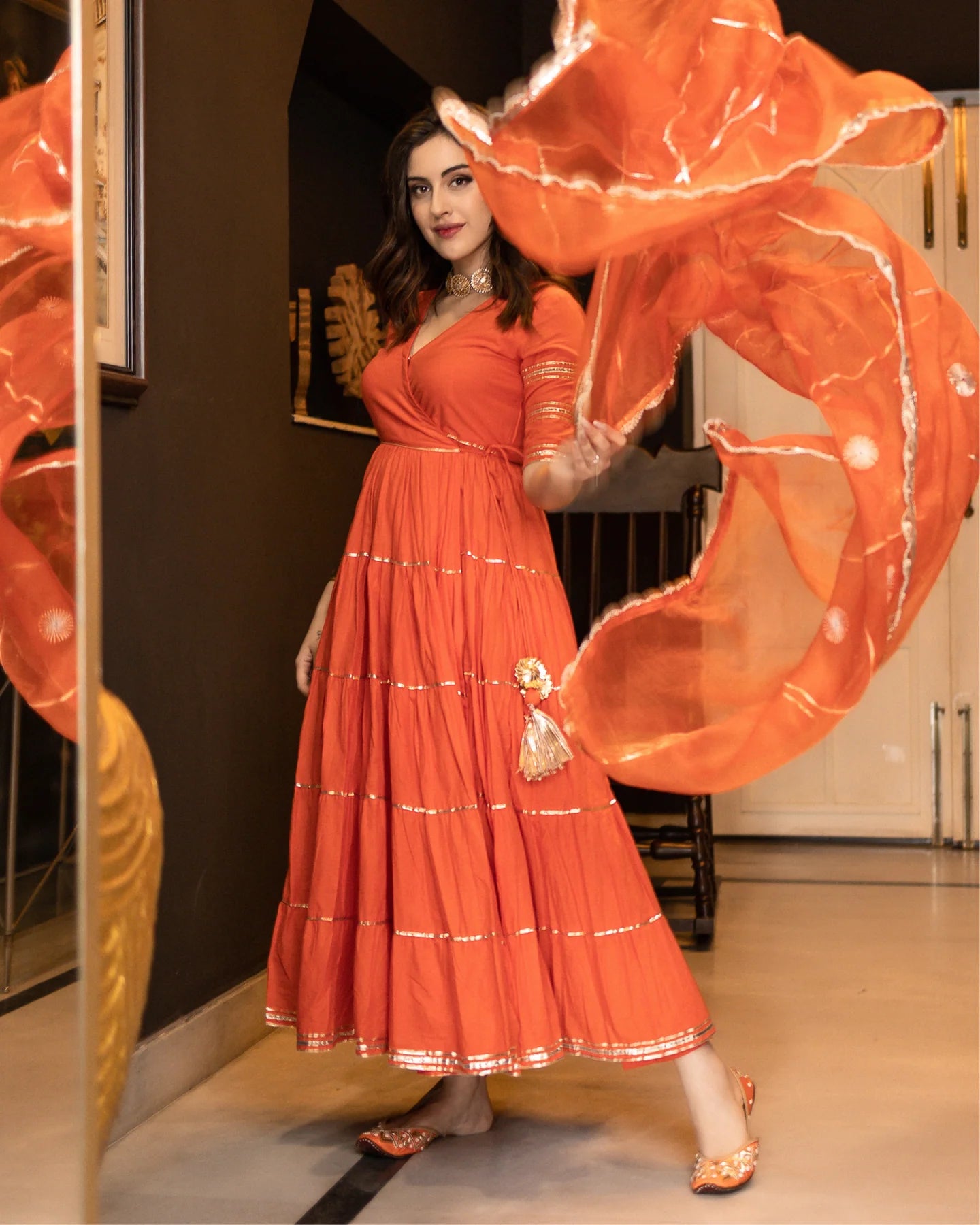 Radiant Gotapatti Tiered Suit Set