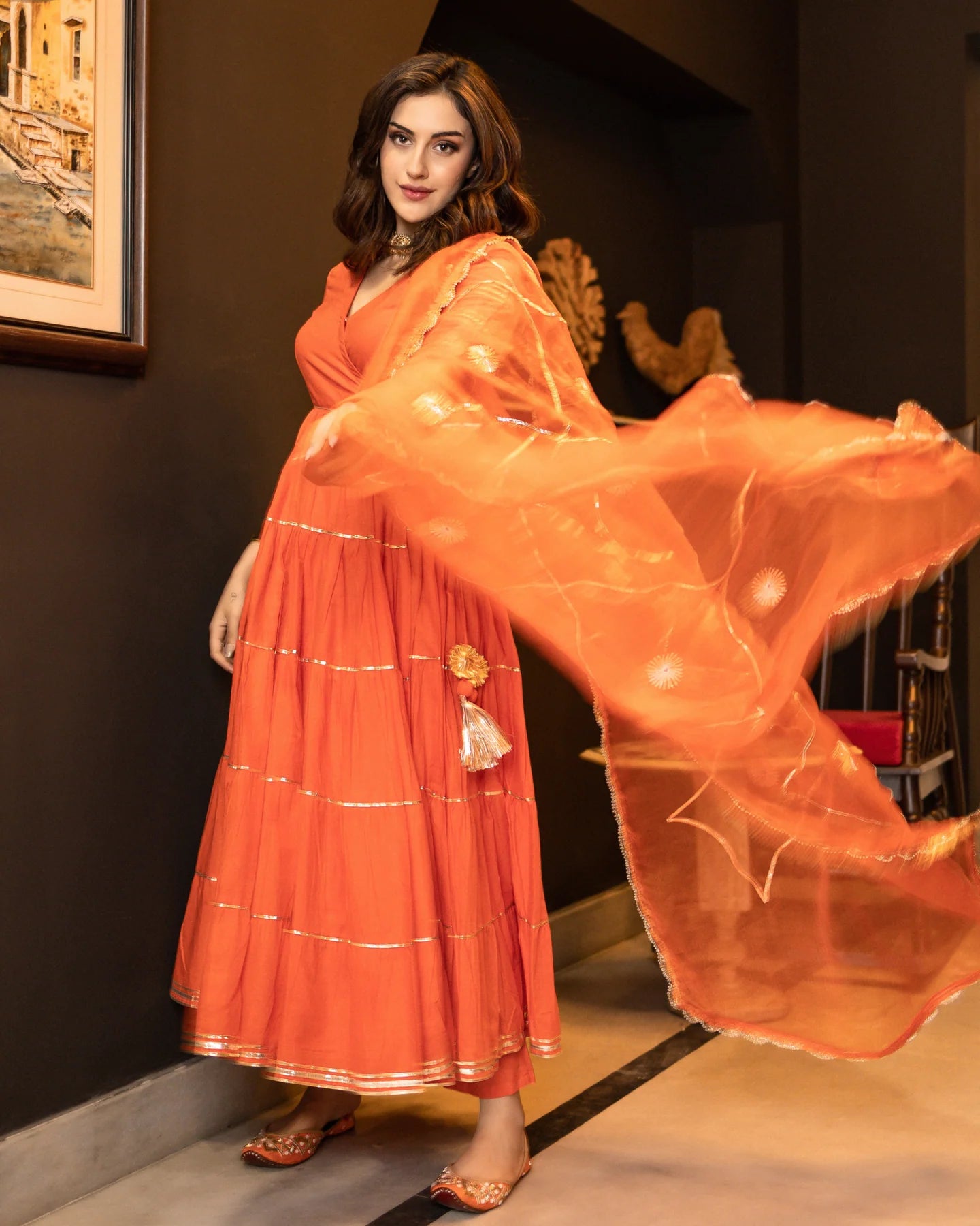 Radiant Gotapatti Tiered Suit Set
