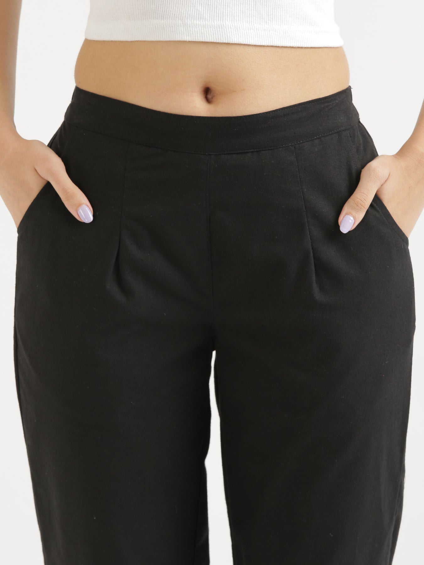Vedora Essential: Versatile Cotton Black Pants for Every Occasion