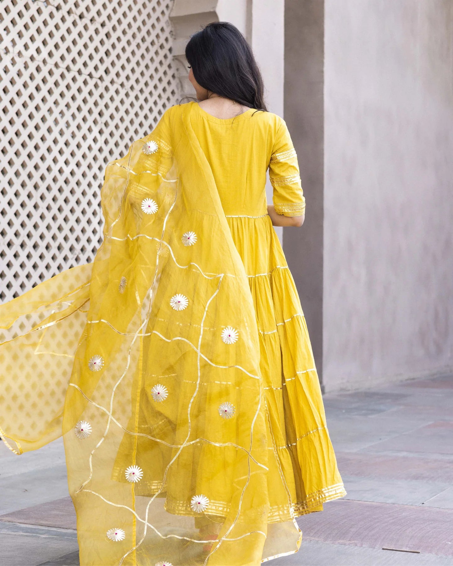 Radiant Gotapatti Tiered Suit Set