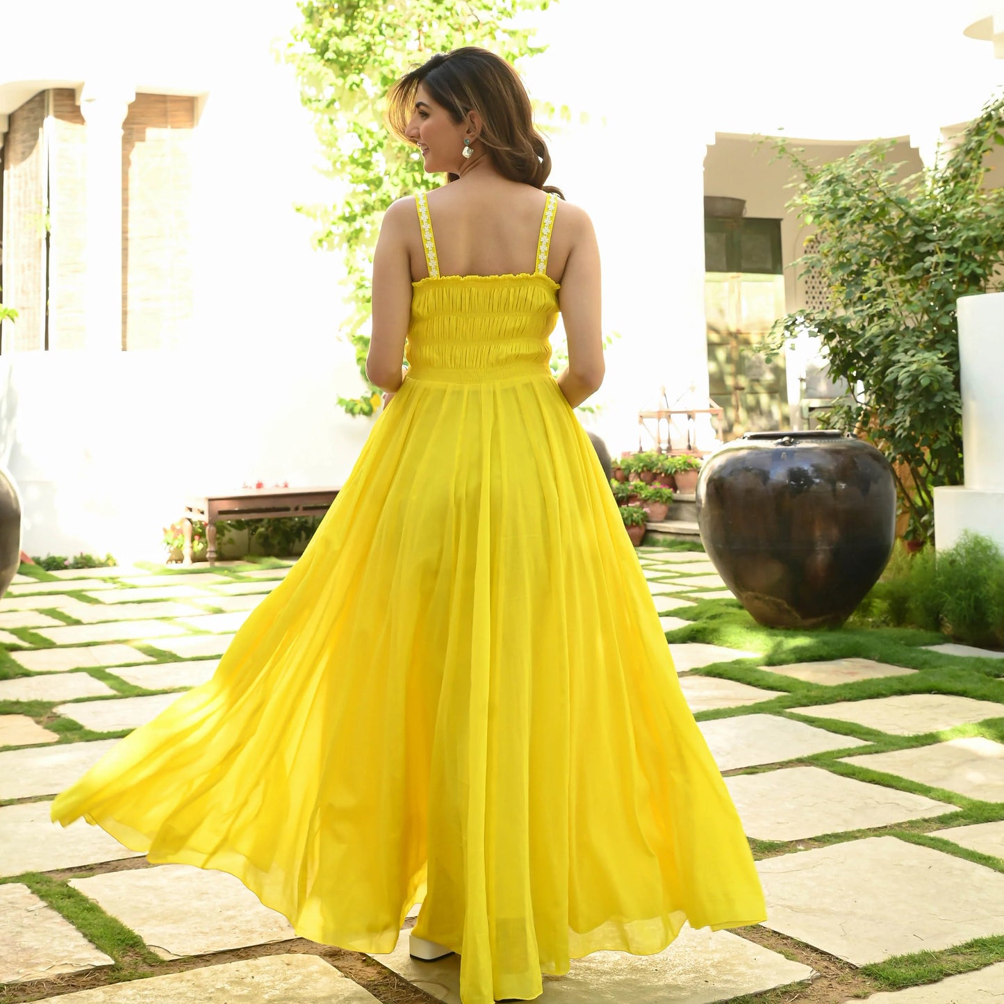 Sunny Glow Yellow Smocked Maxi Dress