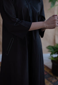 Vedora’s Black Rayon Poplin Kurta – Timeless Elegance in Every Stitch