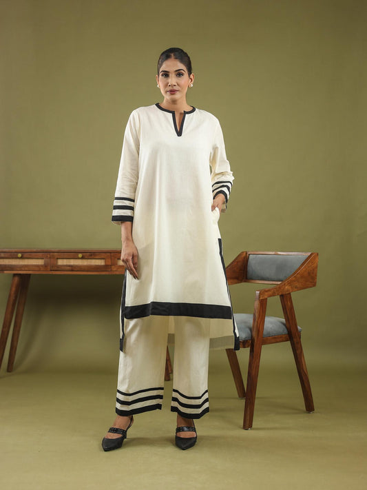 Ivory Grace – Kurta Pant Set by Vedora