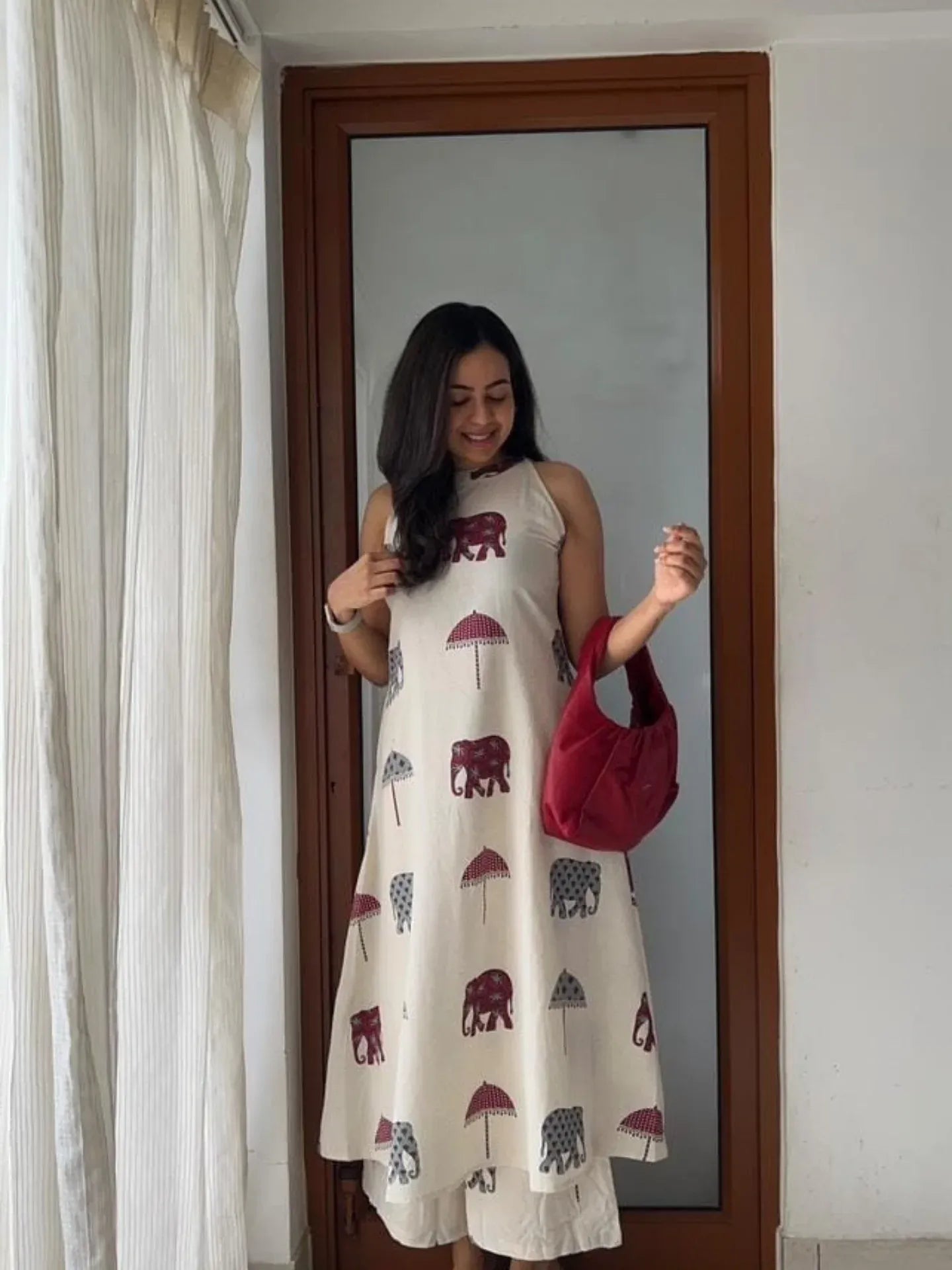 Elephant March/Floral Melody Cotton Co-ord Set