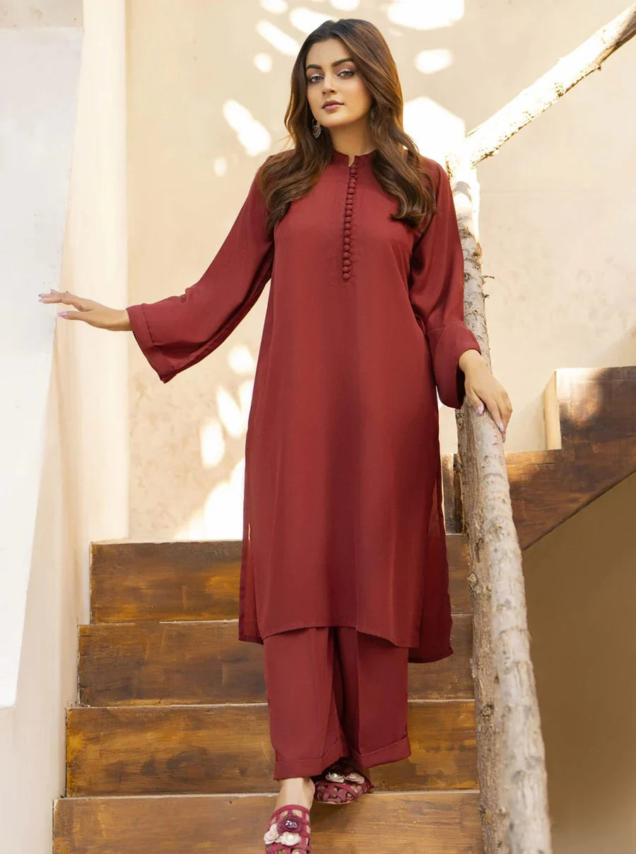 "Leher" - Flowy Georgette Tunic & Straight Pants Co-ord Set with Wide Sleeves