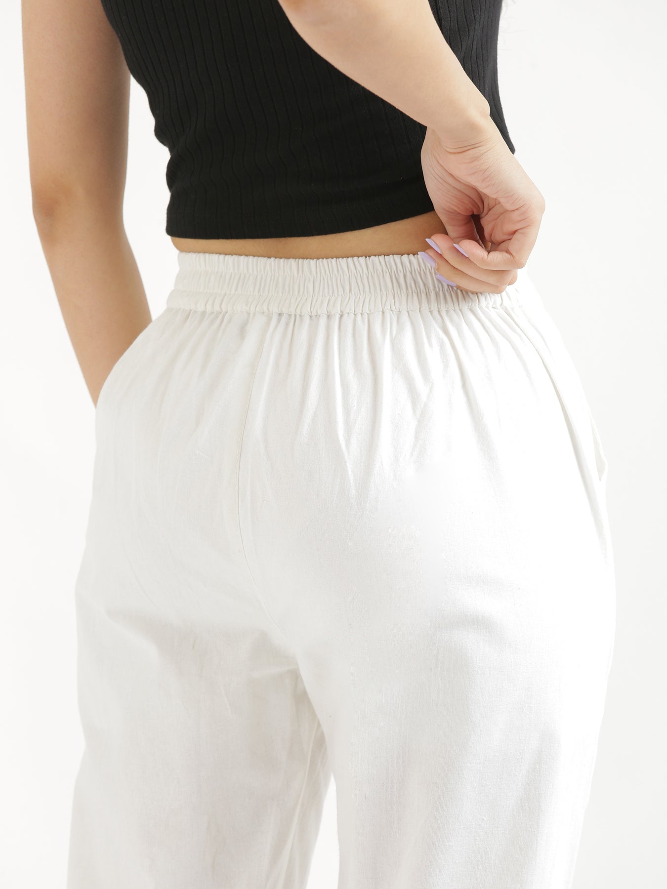 Vedora Classic: White Cotton Pants for Universal Appeal