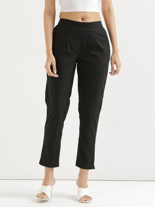 Vedora Essential: Versatile Cotton Black Pants for Every Occasion