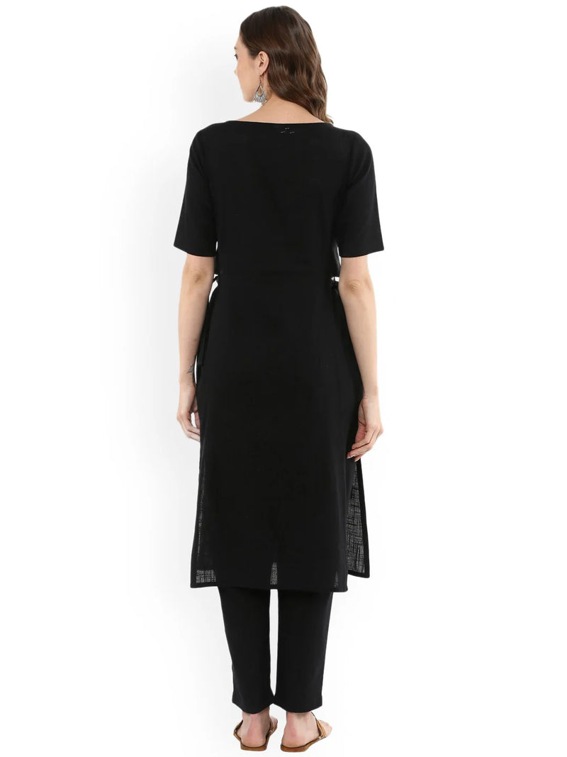 "Adira" - Elegant Cotton Flex Straight Kurta & Pants Set