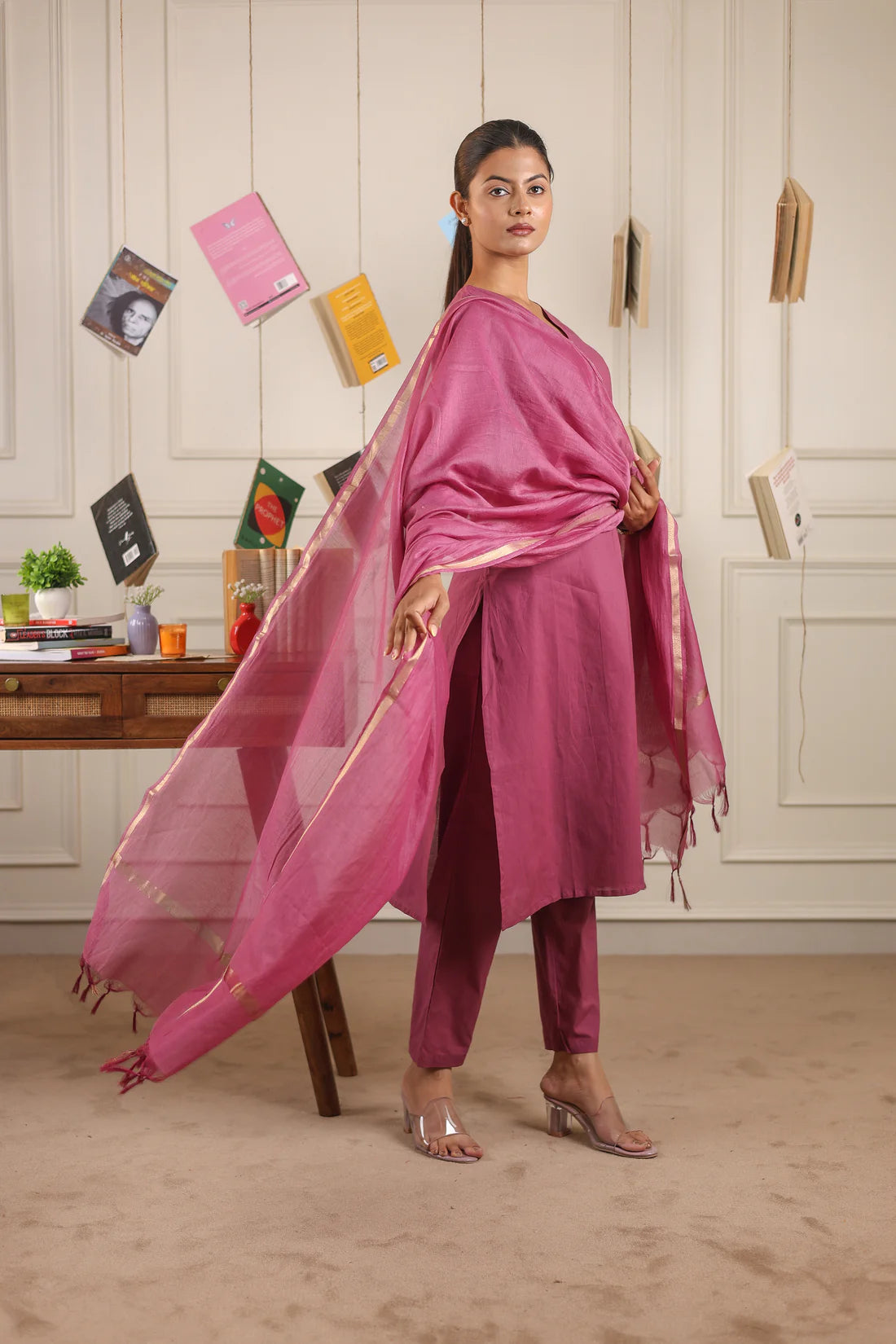 "Neema" - Classic Cotton Straight Kurta & Pants Set
