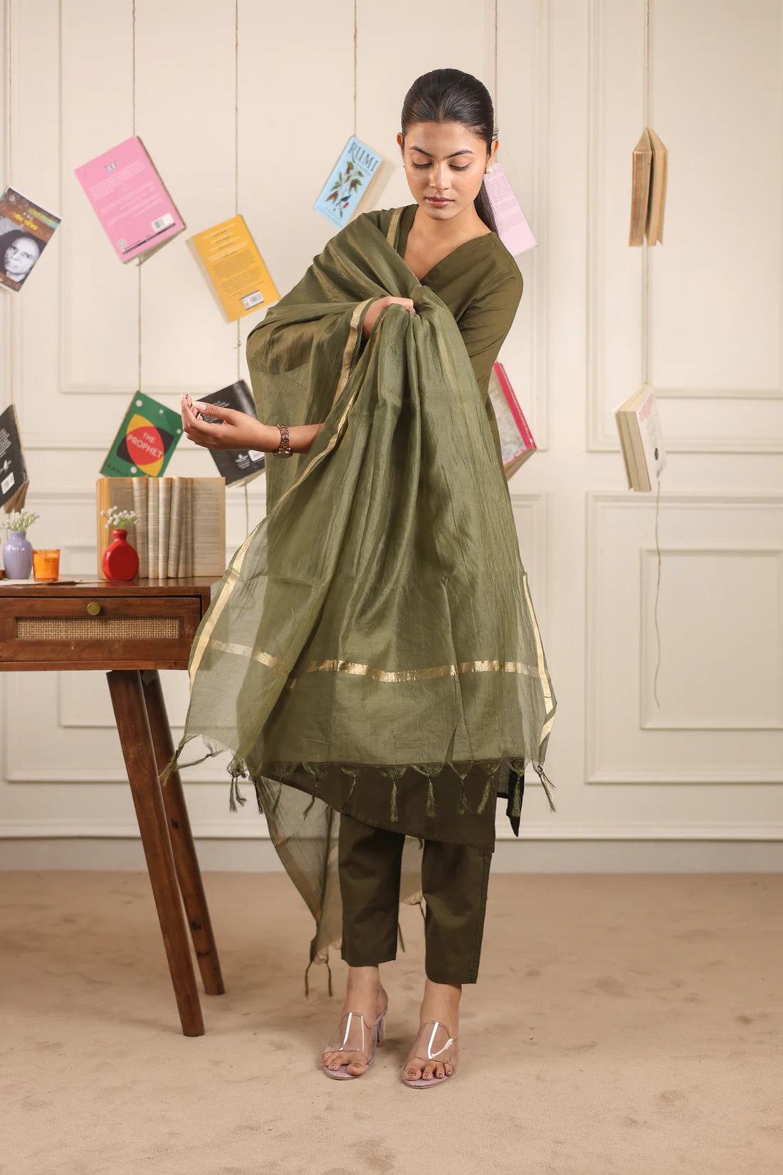 "Neema" - Classic Cotton Straight Kurta & Pants Set