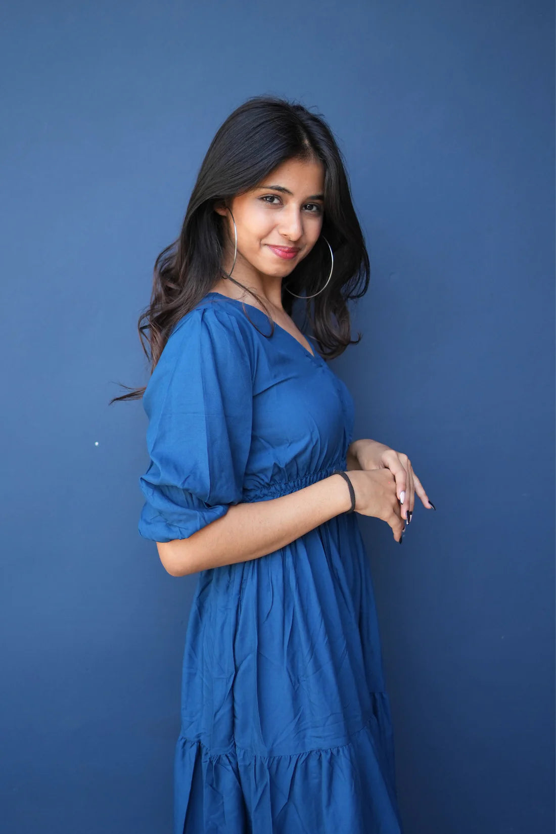 Rayon Smocked Tier Maxi Dress