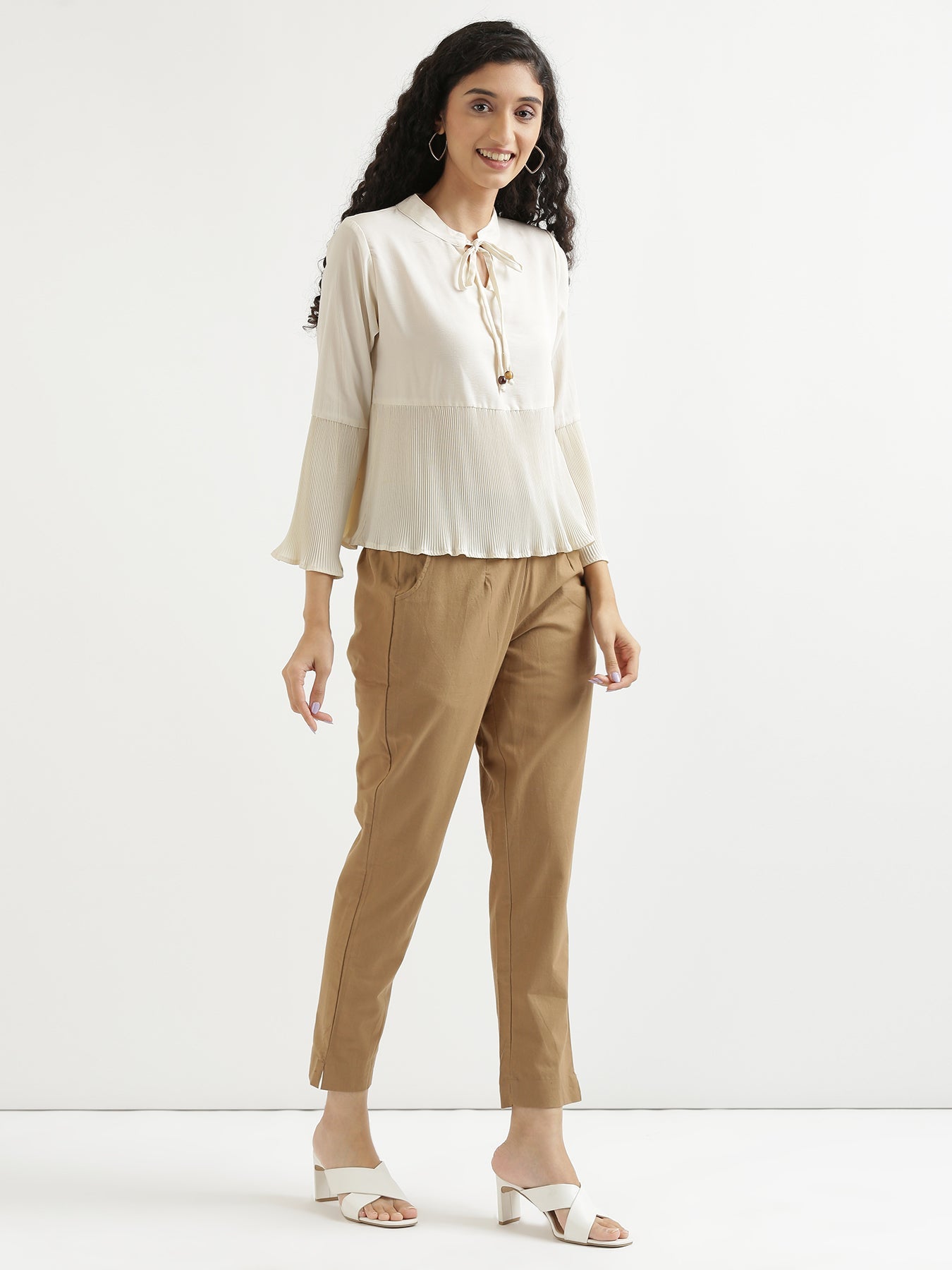 Vedora Classic: Coffee Brown Cotton Pants for Every Occasion