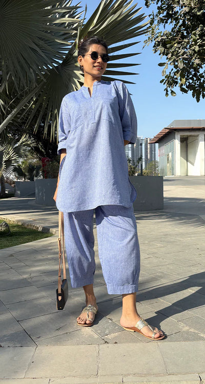 Cotton Kurta Set for Women Relaxed Fit Kurta and Pant Set