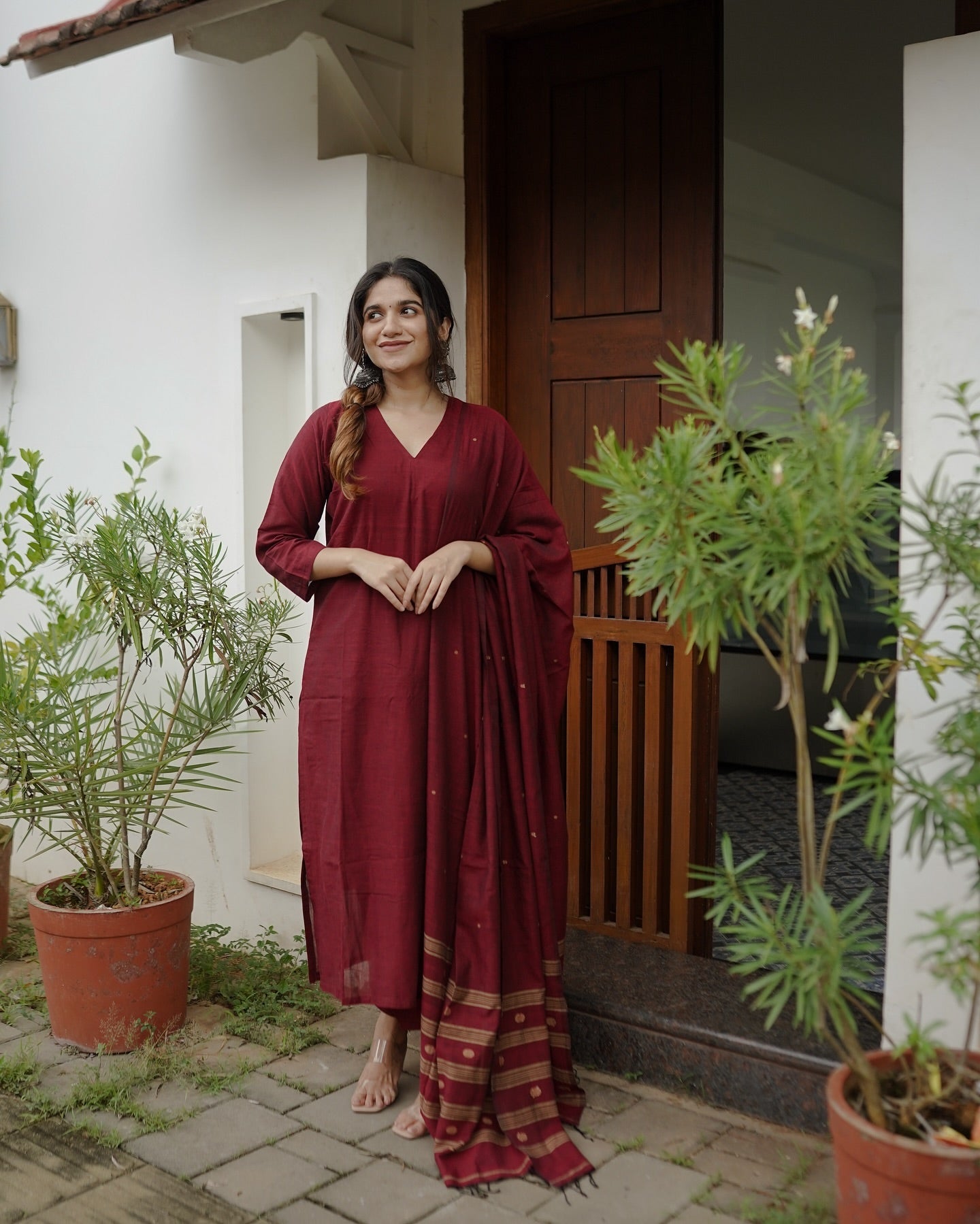 Elevate Everyday Elegance with Vedora's Signature Cotton Kurta Set