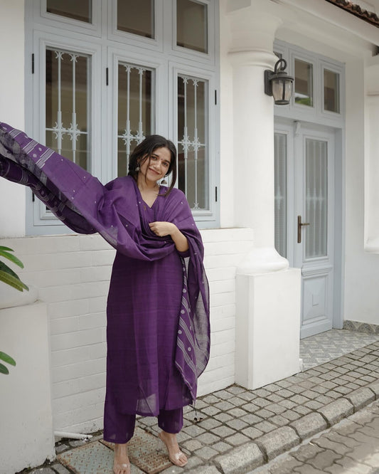 Elevate Everyday Elegance with Vedora's Signature Cotton Kurta Set