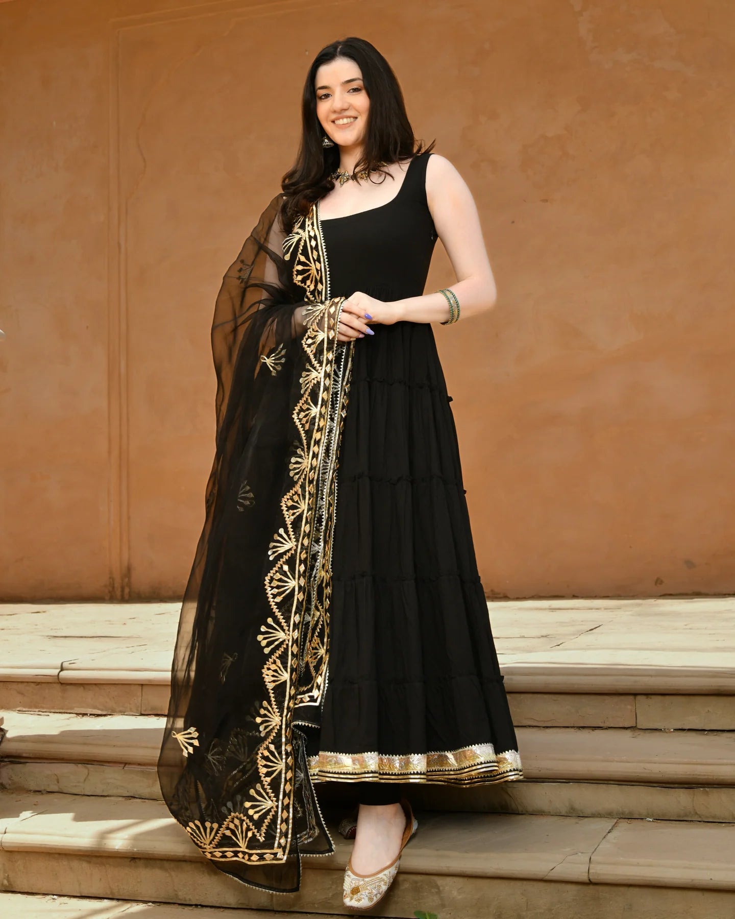 Nayantara Black Cotton GotaPatti Suit Set