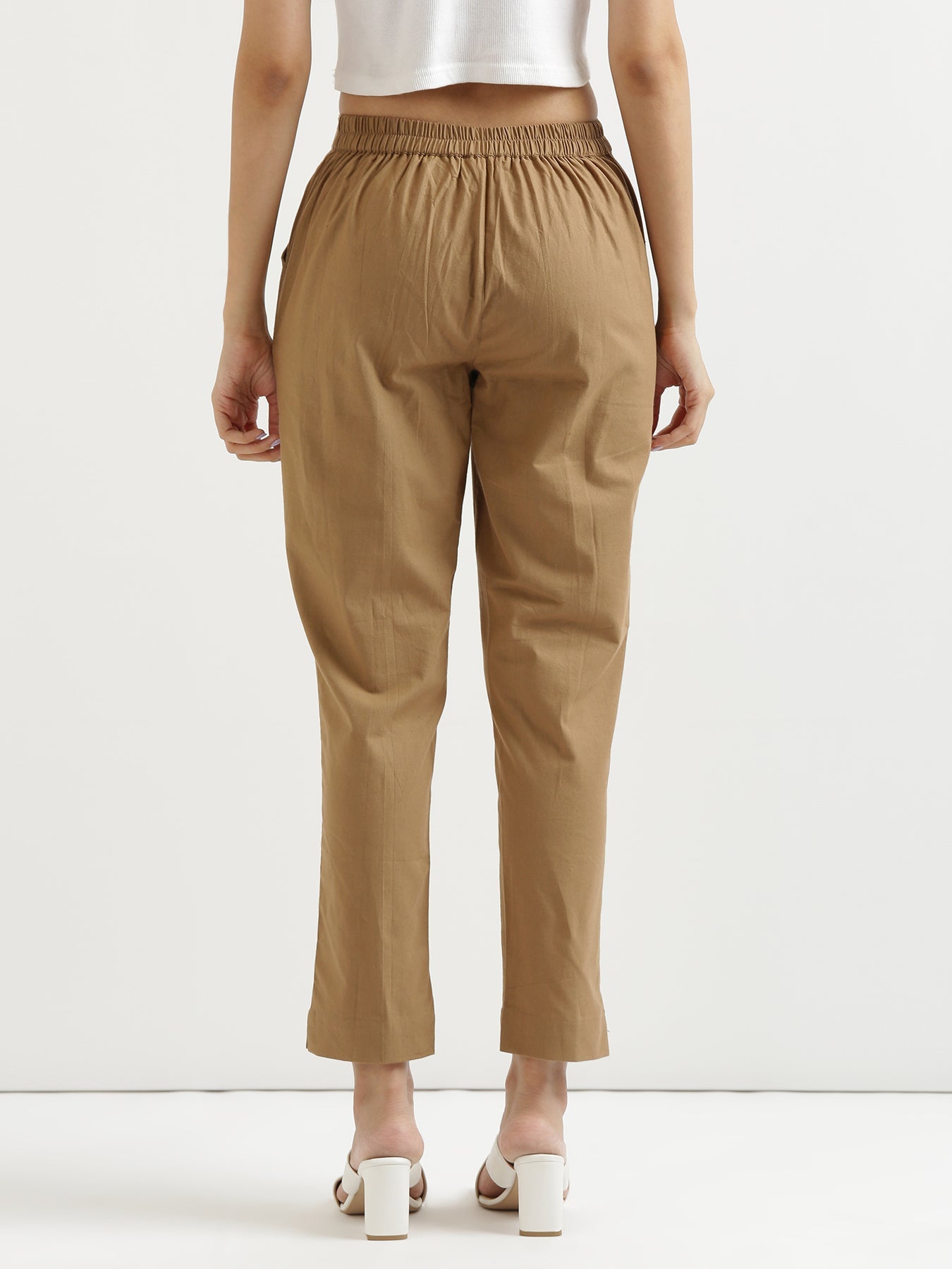 Vedora Classic: Coffee Brown Cotton Pants for Every Occasion