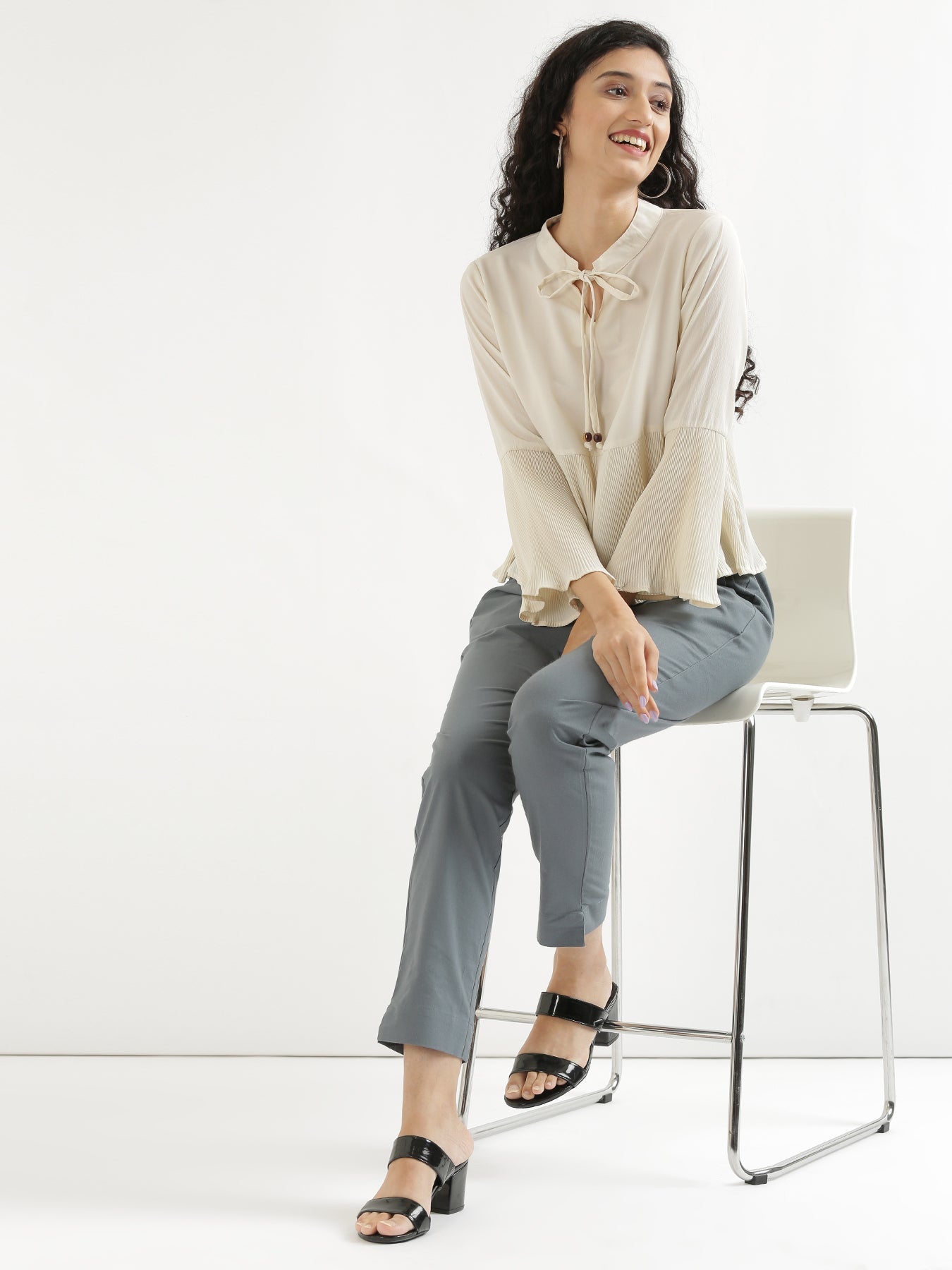 Vedora Classic: Cement Grey Cotton Pants for Streamlined Style