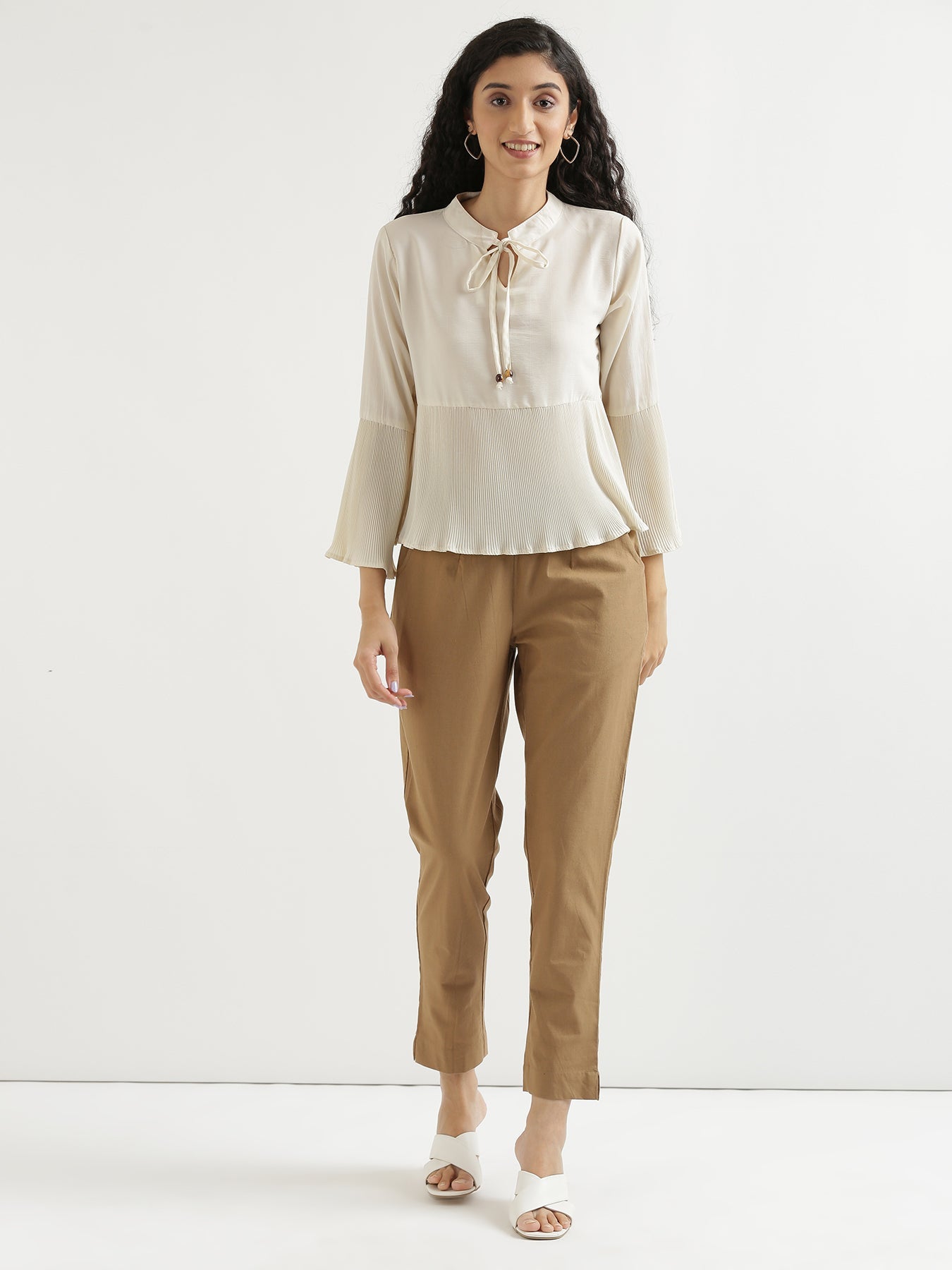 Vedora Classic: Coffee Brown Cotton Pants for Every Occasion