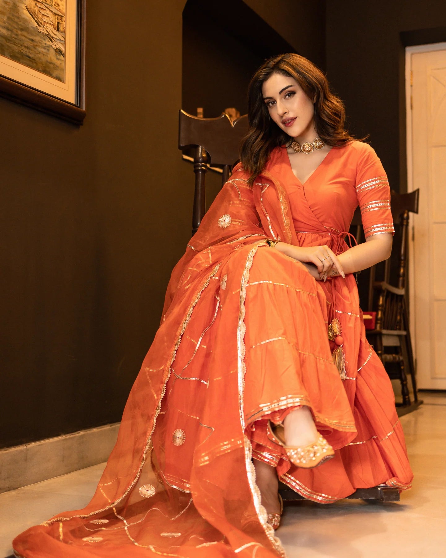 Radiant Gotapatti Tiered Suit Set