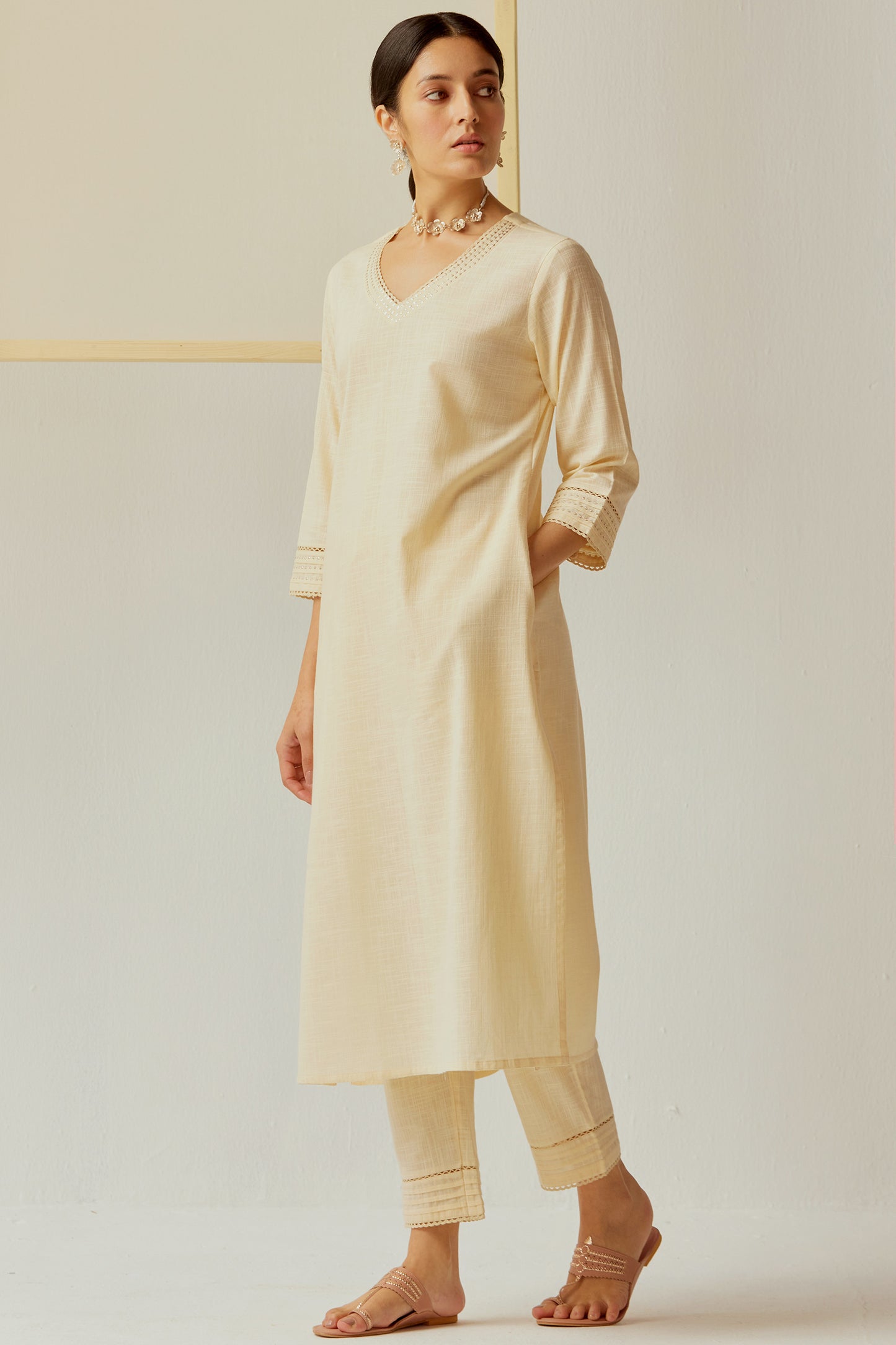 Vedora Noor-e Collection – Handcrafted Kurta Pant Sets in Timeless Hues