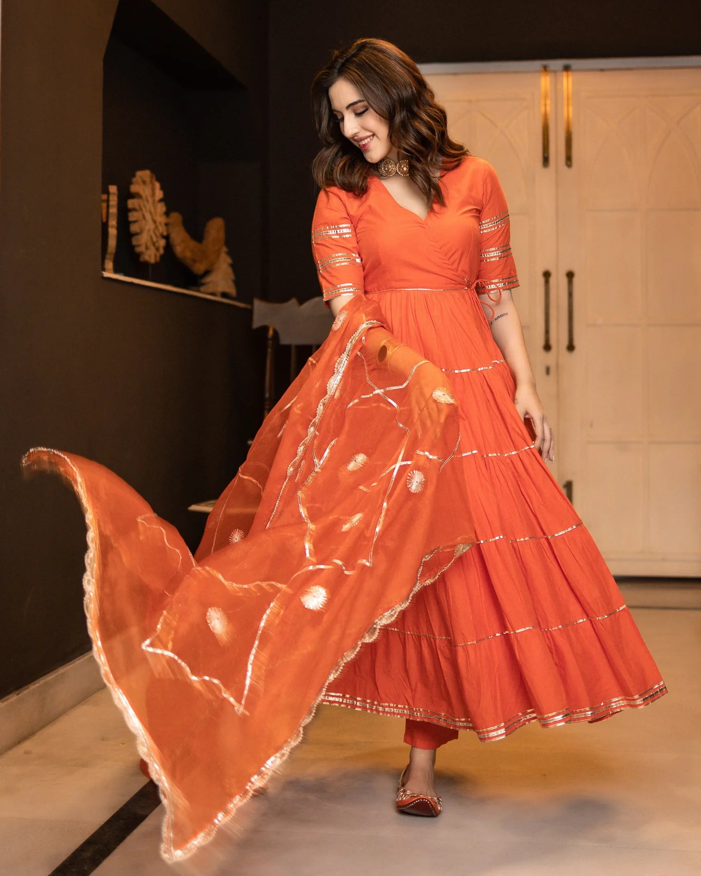 Radiant Gotapatti Tiered Suit Set