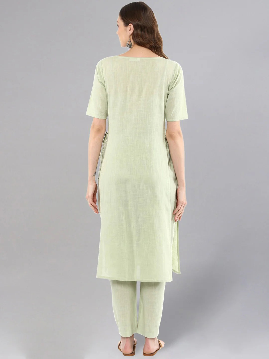 "Adira" - Elegant Cotton Flex Straight Kurta & Pants Set