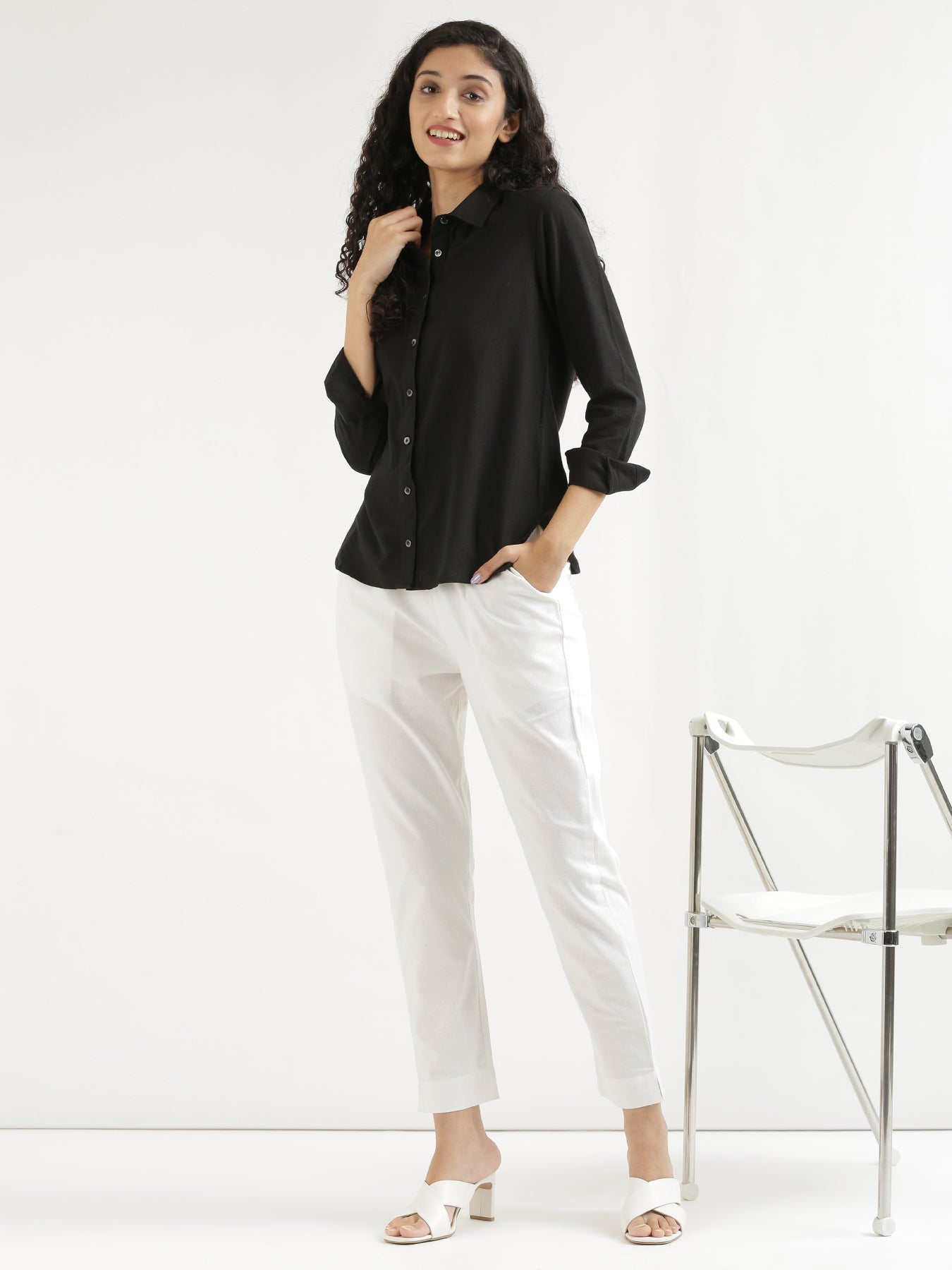 Vedora Classic: White Cotton Pants for Universal Appeal