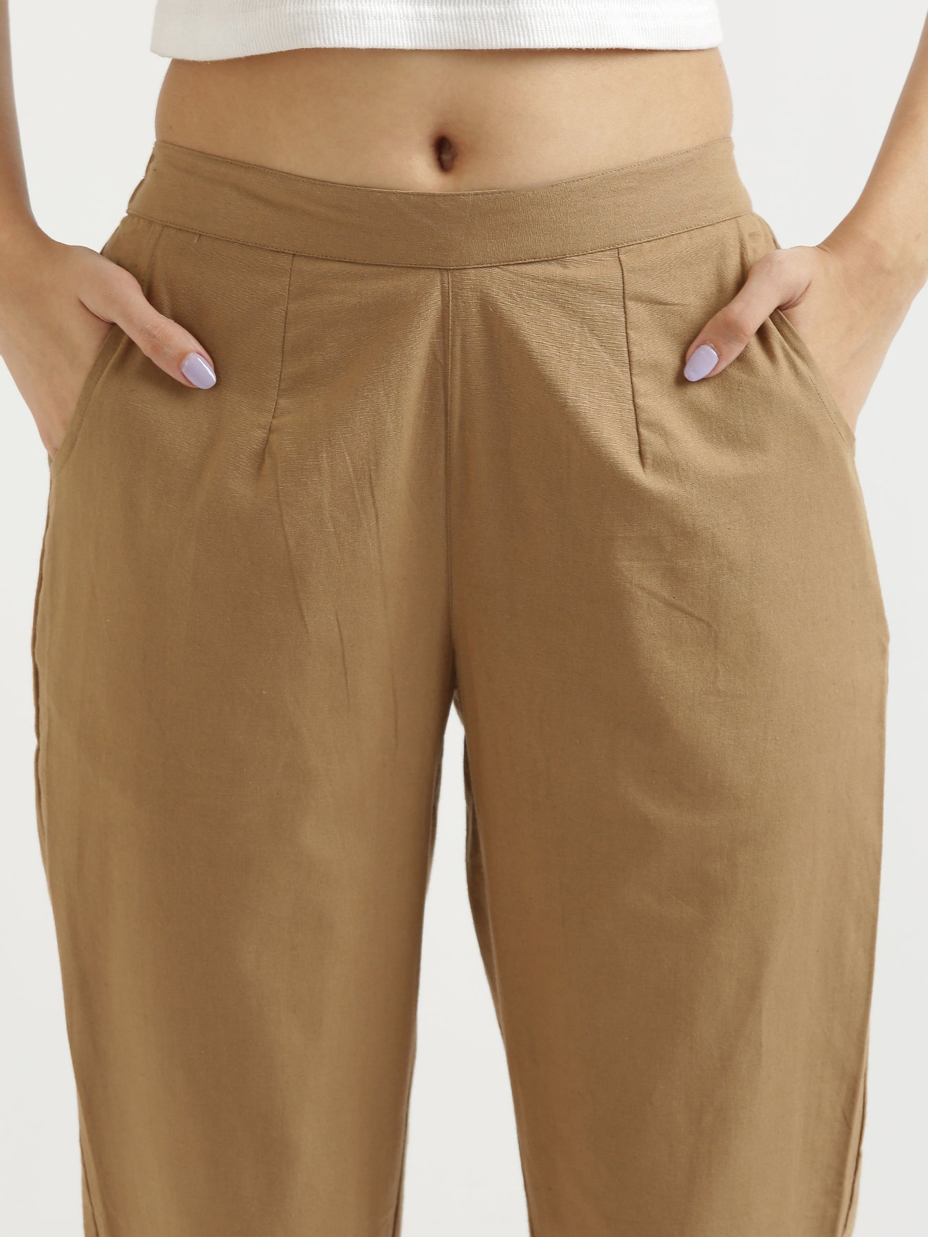 Vedora Classic: Coffee Brown Cotton Pants for Every Occasion