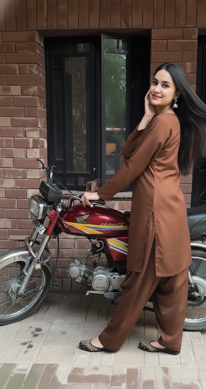 "Prithvi" - Caramel Brown Cotton Shalwar Kurta Set