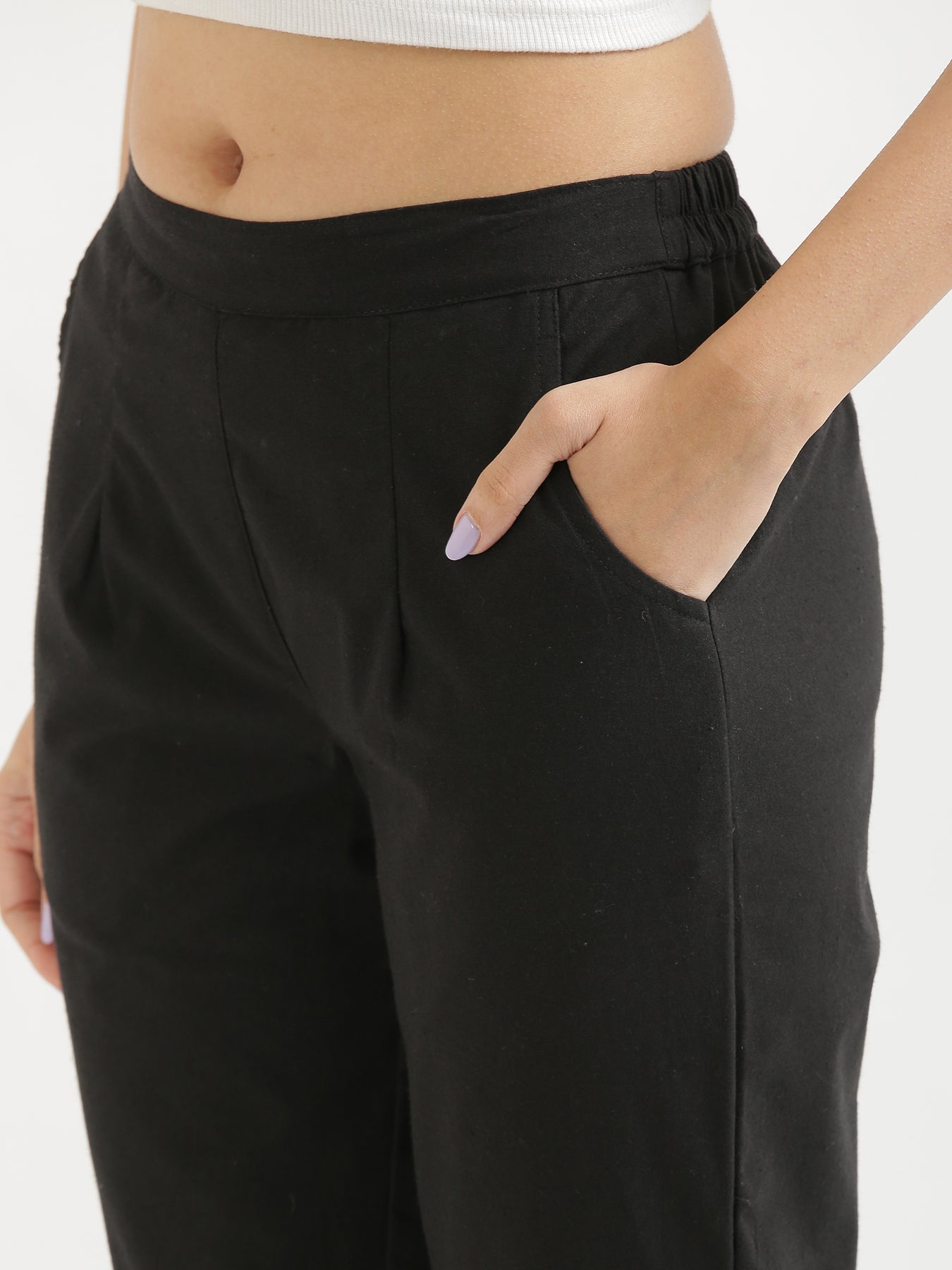 Vedora Essential: Versatile Cotton Black Pants for Every Occasion