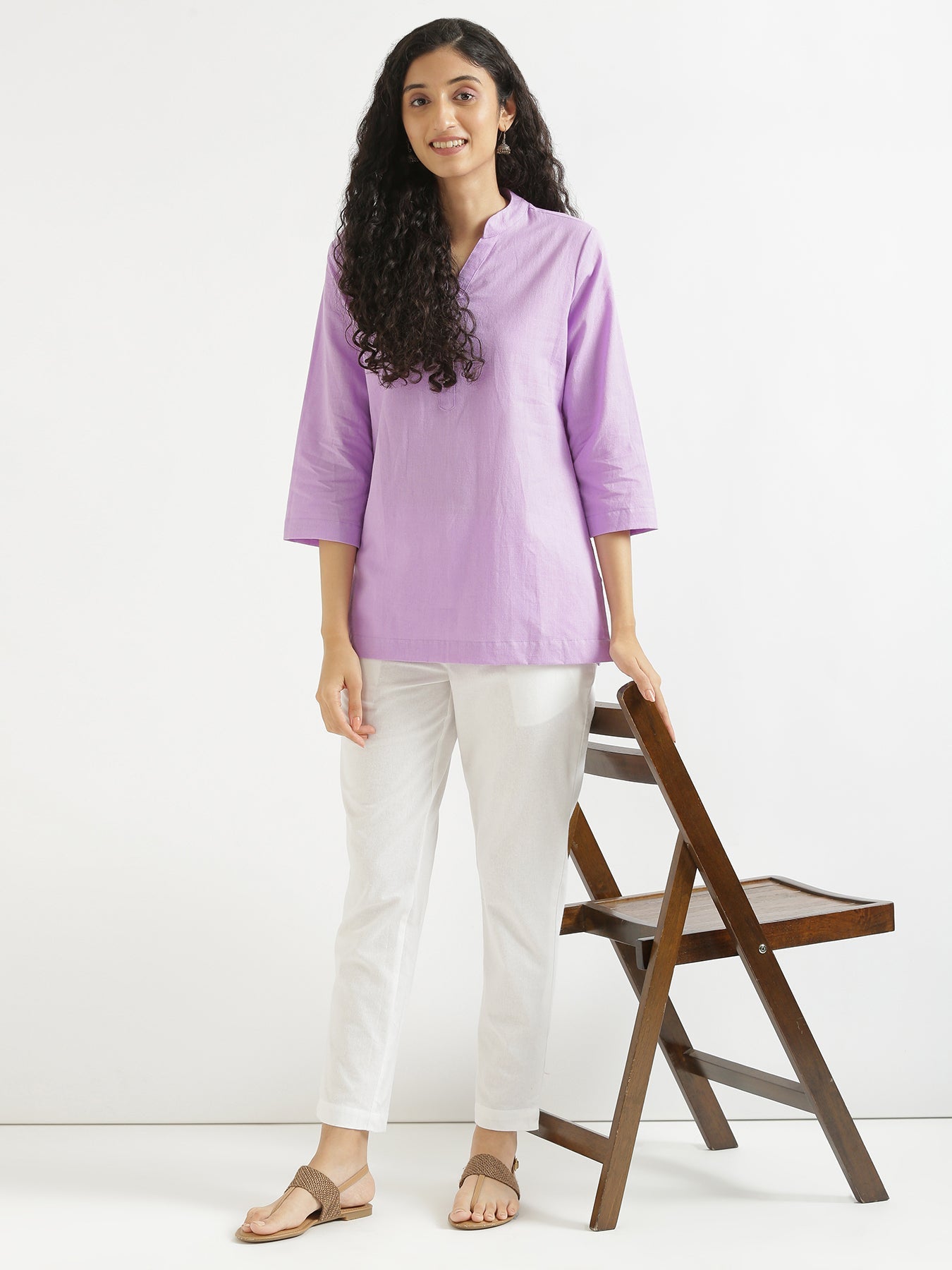 Vedora Classic: White Cotton Pants for Universal Appeal