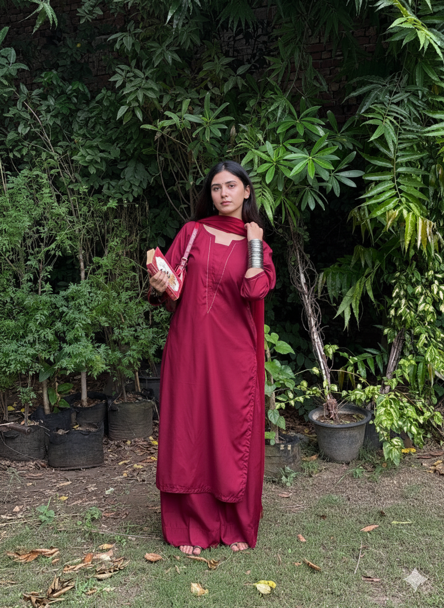 Garnet Glow – Kurta Palazzo Set by Vedora