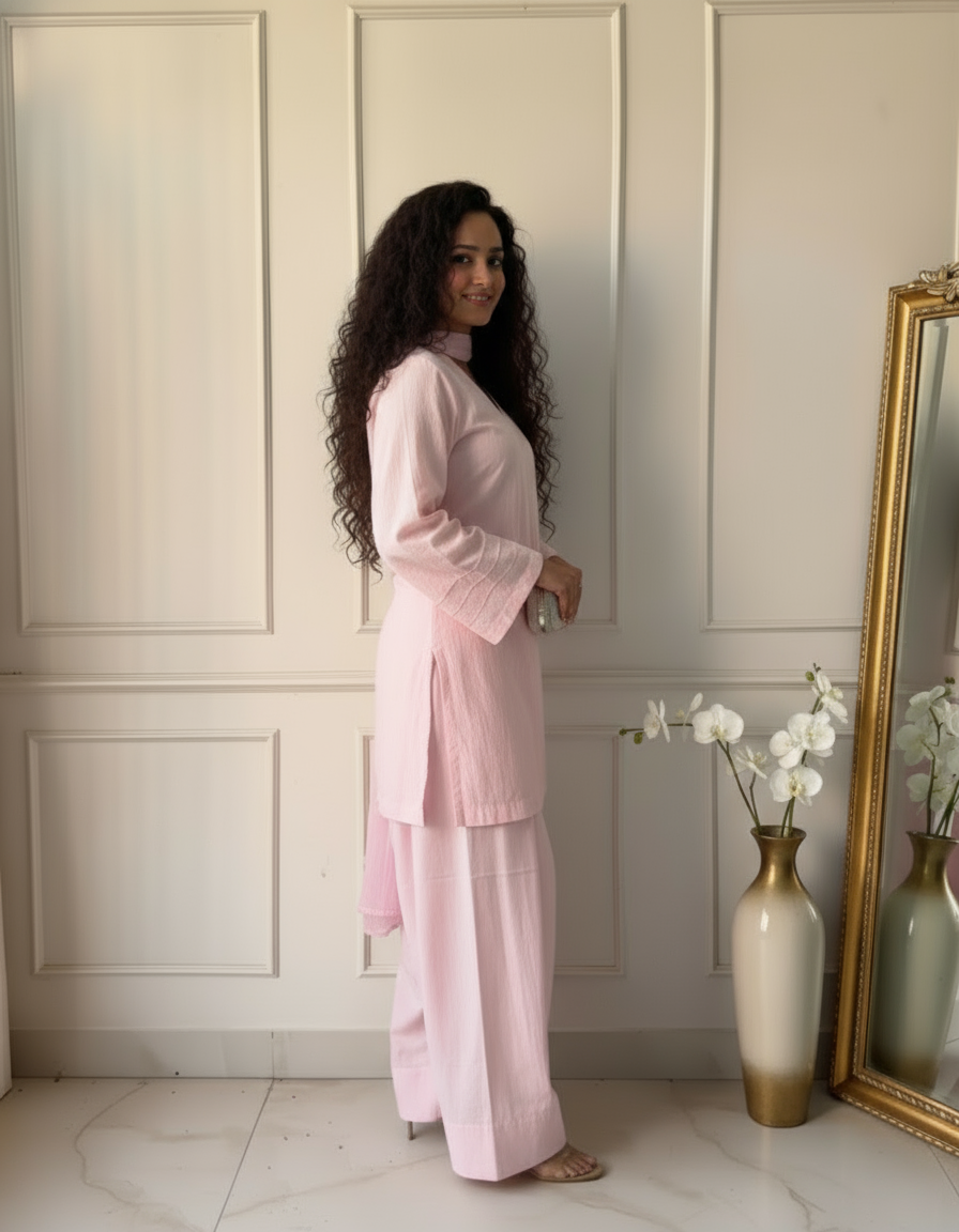 "Aara" - Solid Cotton Farshi Salwar Suit Set