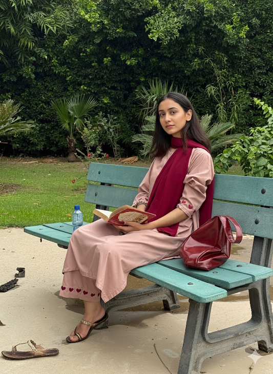Blush Harmony – Luxury Kurta Pant Set by Vedora