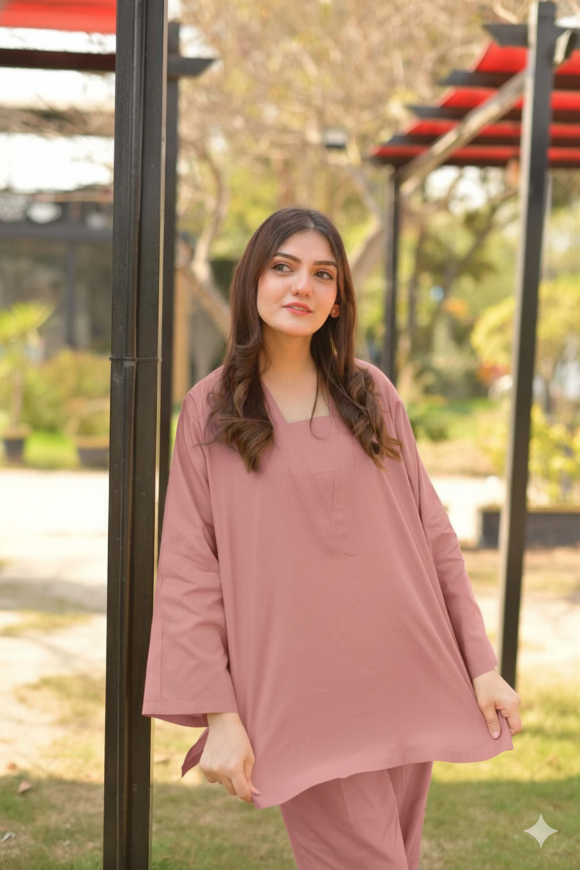 "Aura" - Solid Cotton Kurta & Pant Co-ord Set