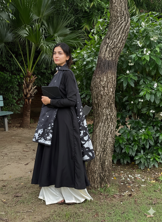 Ebony Grace – Anarkali Kurta Sharara Set by Vedora