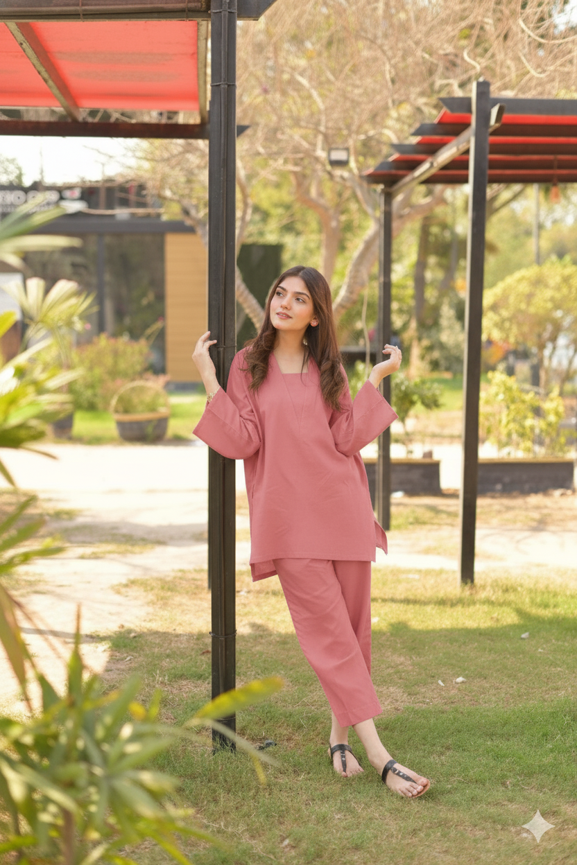 "Aura" - Solid Cotton Kurta & Pant Co-ord Set