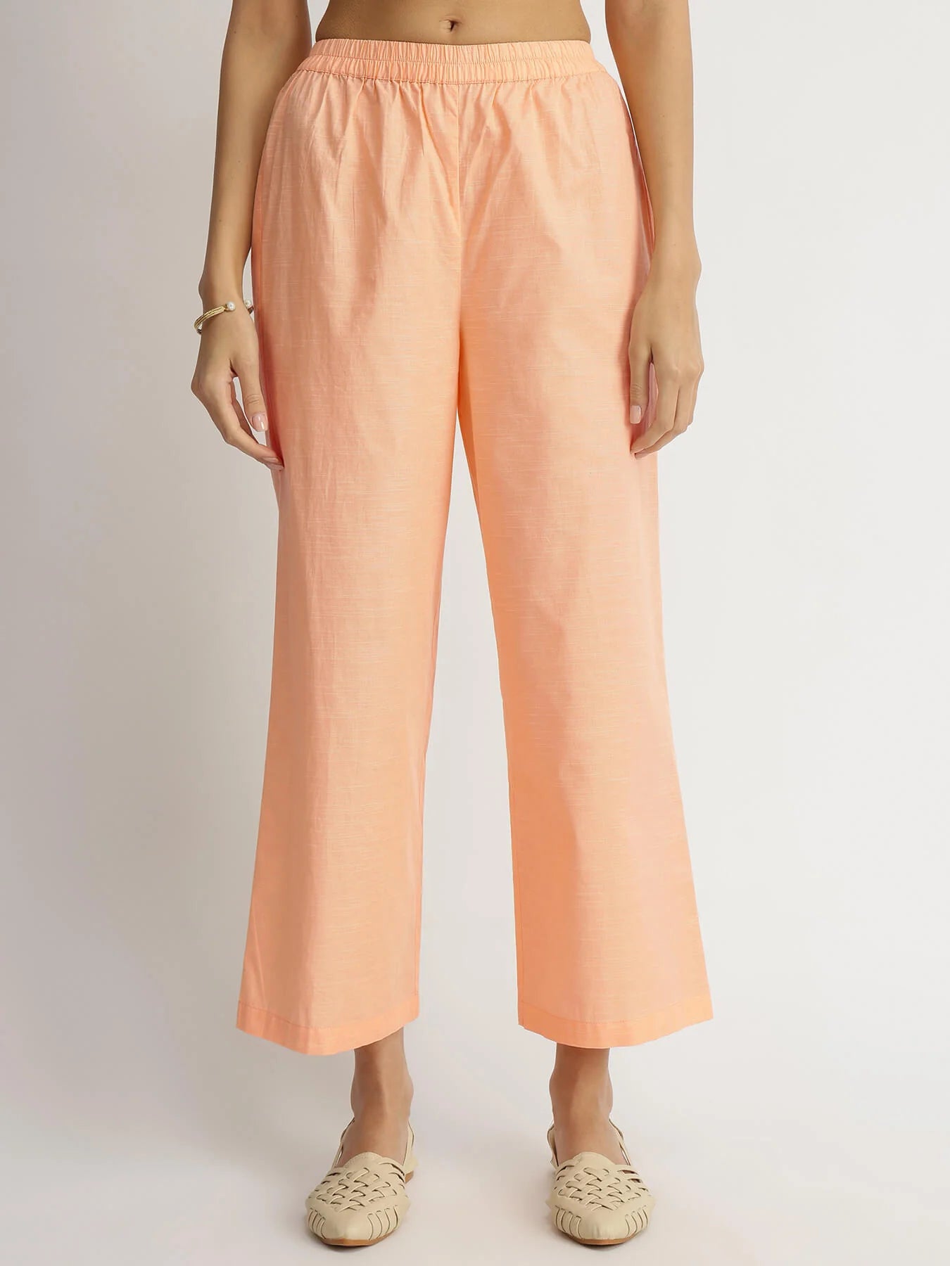 Peach Poise – Luxe-Textured Cotton Kurta Set