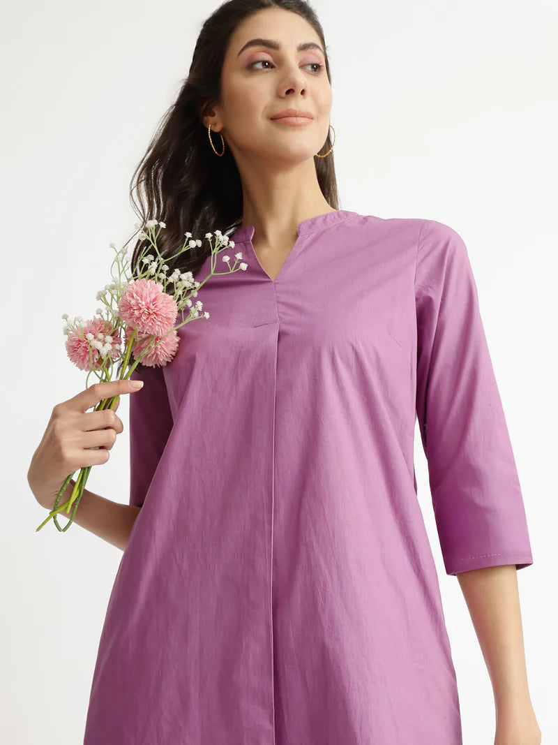 Lilac Lift – Air Loom Cotton Poplin Kurta Set
