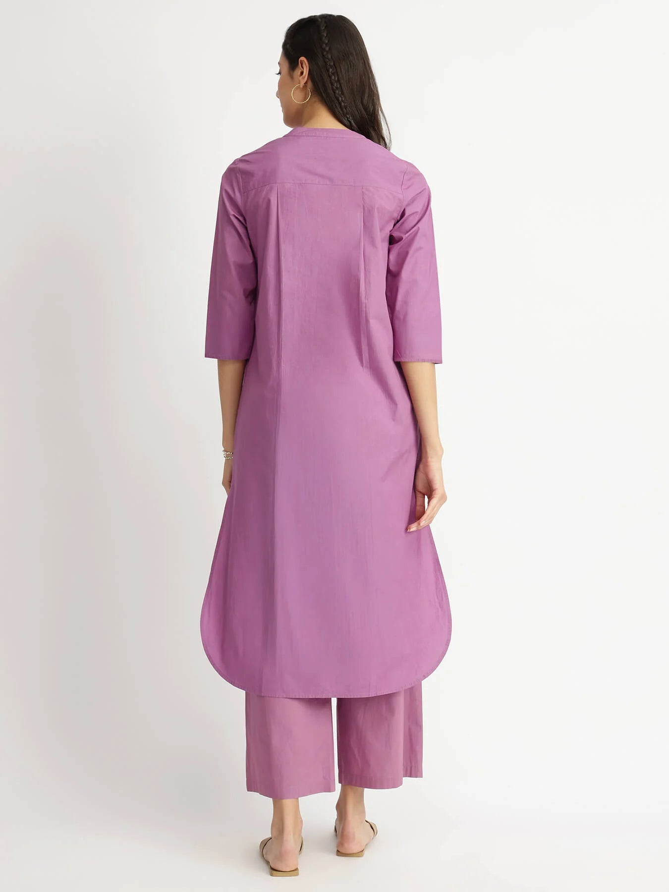 Lilac Lift – Air Loom Cotton Poplin Kurta Set