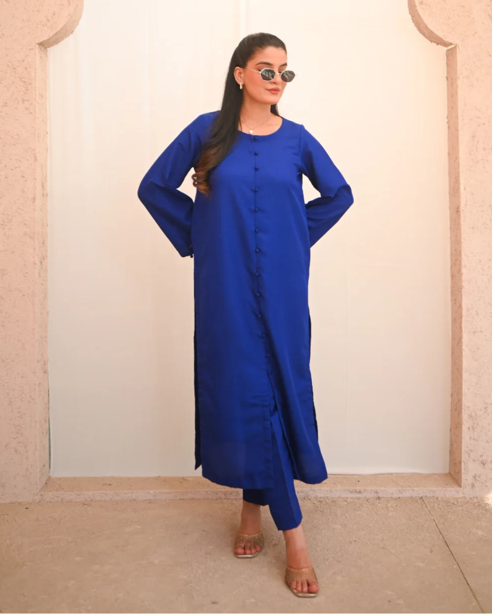 Vedora Royal Blue Kurta Set – A Perfect Blend of Tradition & Contemporary Fashion
