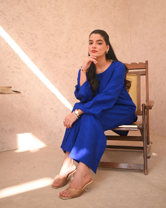 Vedora Royal Blue Kurta Set – A Perfect Blend of Tradition & Contemporary Fashion