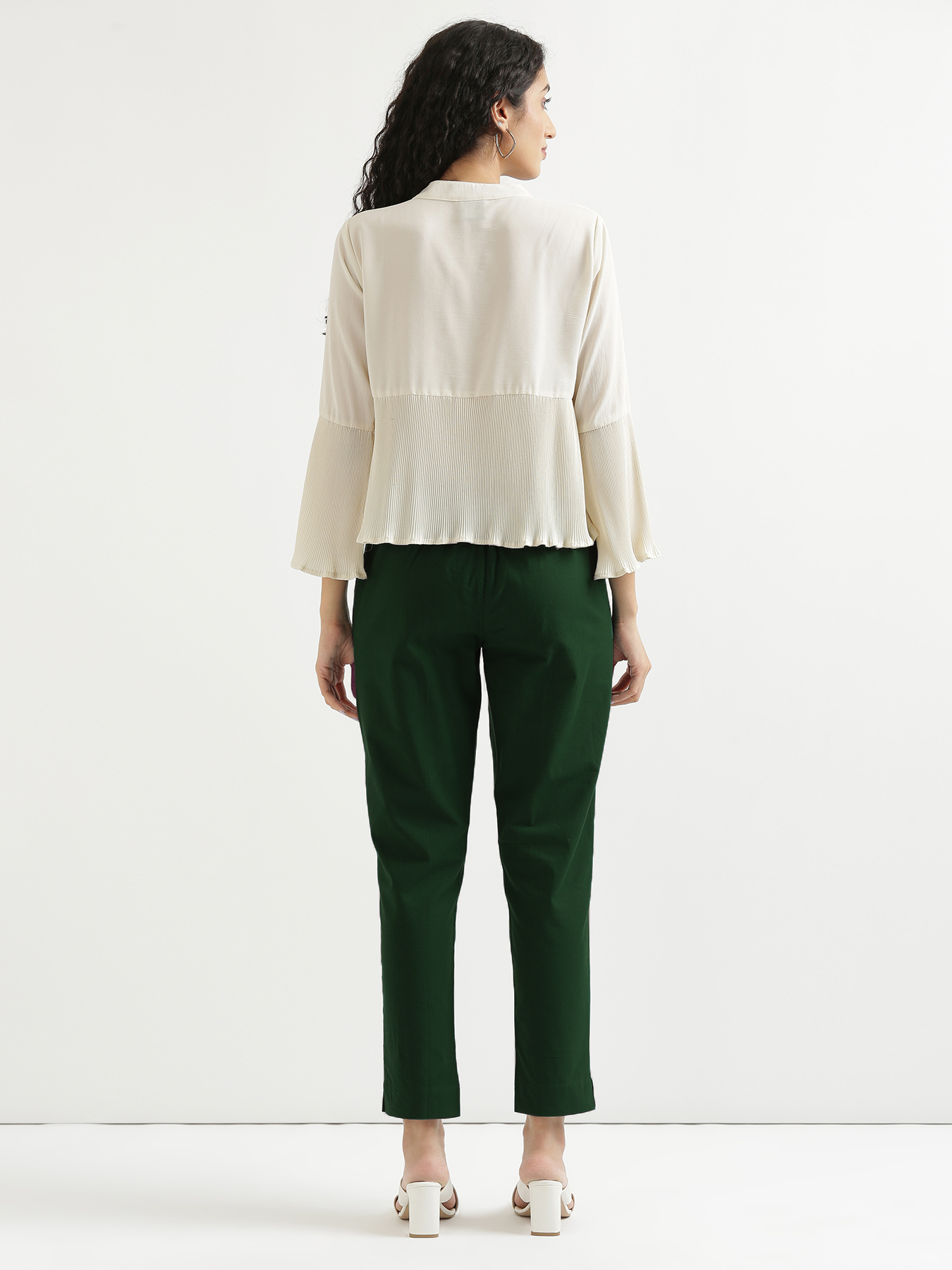 Vedora Serenity: Sage Green Cotton Pants for Effortless Style