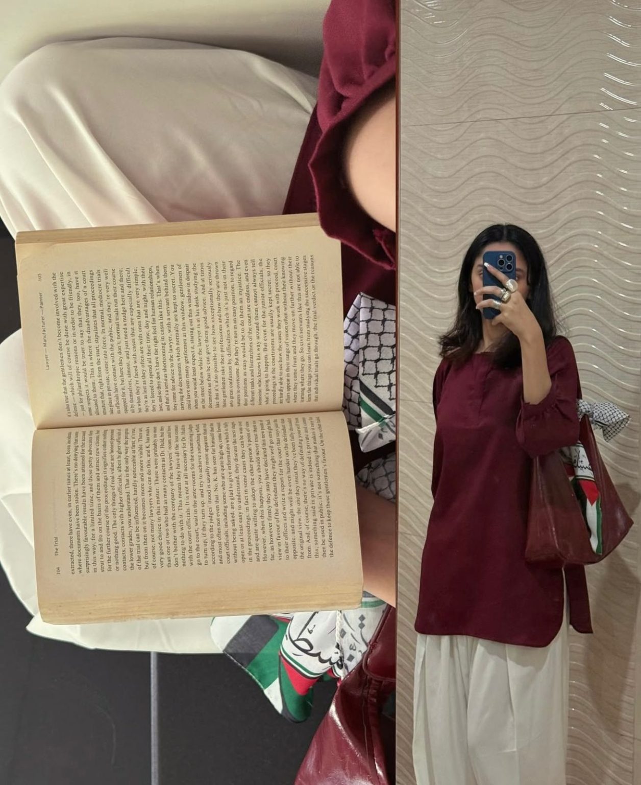 "Myra" - Maroon Kurta & White Farshi Salwar Set