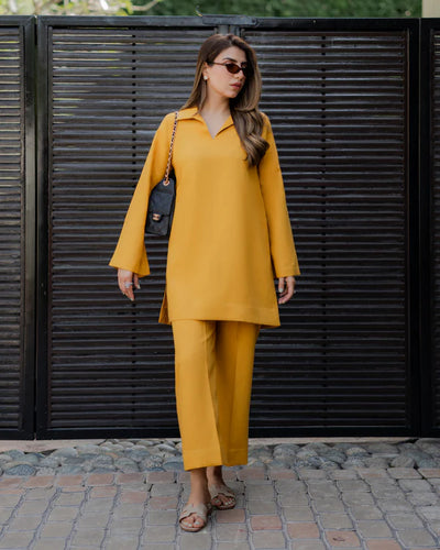 Solene Cotton Linen Kurta Co-ord Set for Women Relaxed Fit Kurta Pant Set